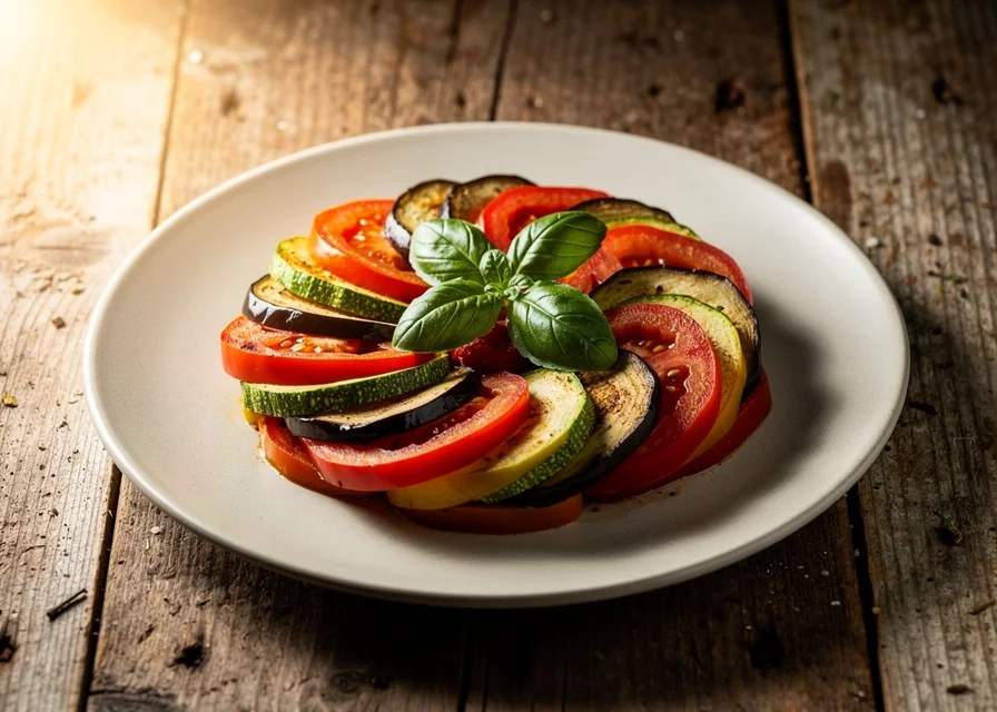 Ratatouille provençale maison dans une assiette en céramique