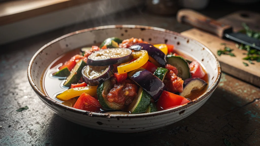 Une aubergine mal dégorgée et ma ratatouille a nagé dans l’eau